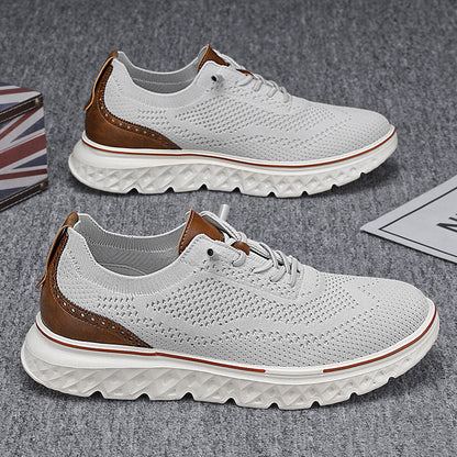 Men’s Breathable Lightweight Knit Patchwork Sneakers