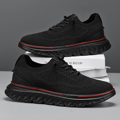 Men’s Breathable Lightweight Knit Patchwork Sneakers
