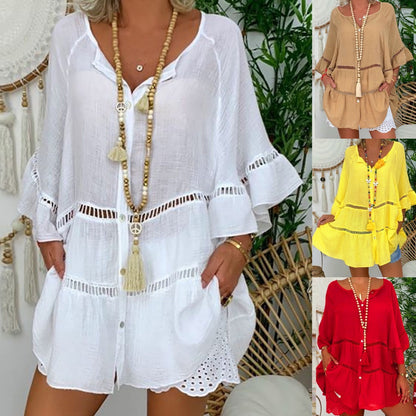 Women’s Casual Hollow Out V-Neck Dress