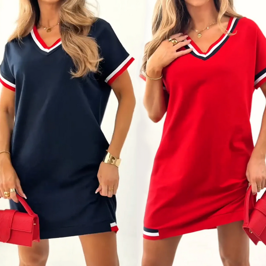 🎊2025 Fashion Casual Striped Splicing Dress🎊