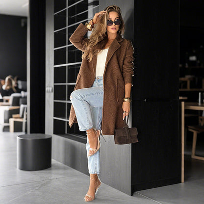 Fashionable lapel striped coat jacket