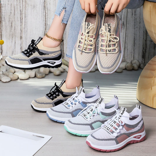 Casual lace-up running shoes for women