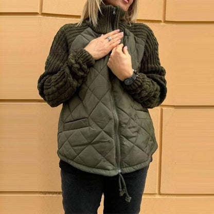 Women's Knit Patchwork Puffy Jacket