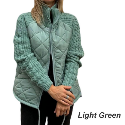 Women's Knit Patchwork Puffy Jacket