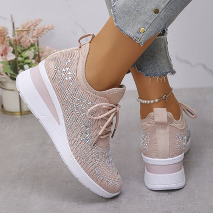 Rhinestones-Embellished Breathable Mesh Sneakers（50% OFF）