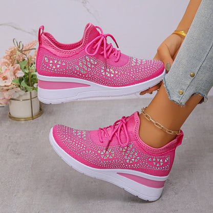 Rhinestones-Embellished Breathable Mesh Sneakers（50% OFF）