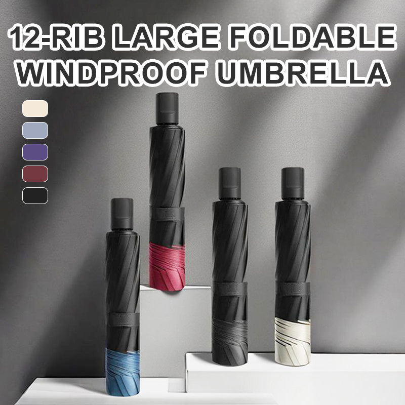 Ombrello Grande Anti-UV E Antivento NuValu, 3 Pieghe, Compatto, 4 Colori, Uomo/donna - Foto 1