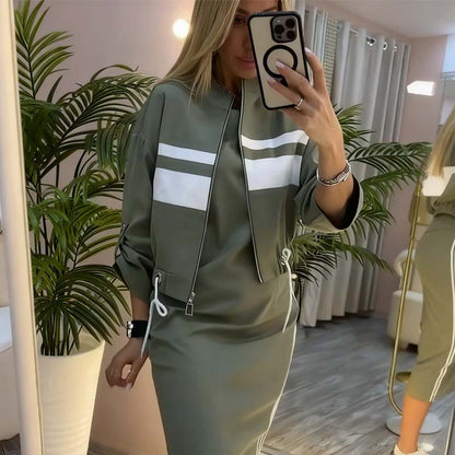⏳Time-limited Special⏰Women's Stand Collar Jacket & Dress Set