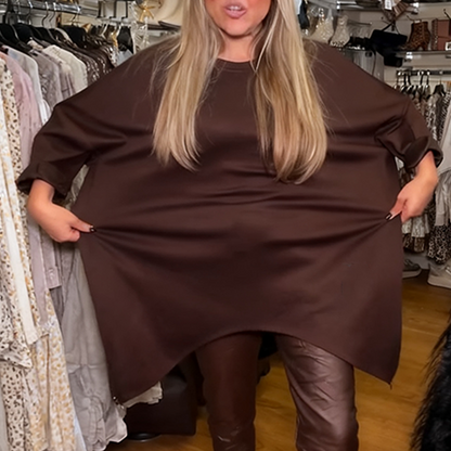 🔥Limited-time offer-Irregular Loose Top & Solid Color Pants Two-Piece Set