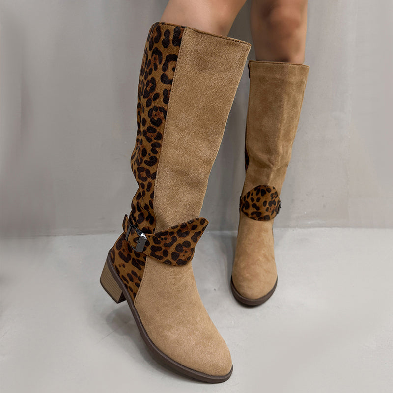 💜LAST DAY PROMOTION - 50%OFF💜Women's Leopard Print Riding Boots