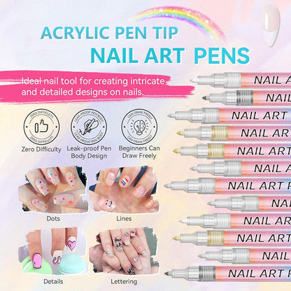 ✨12-color professional nail art pen set
