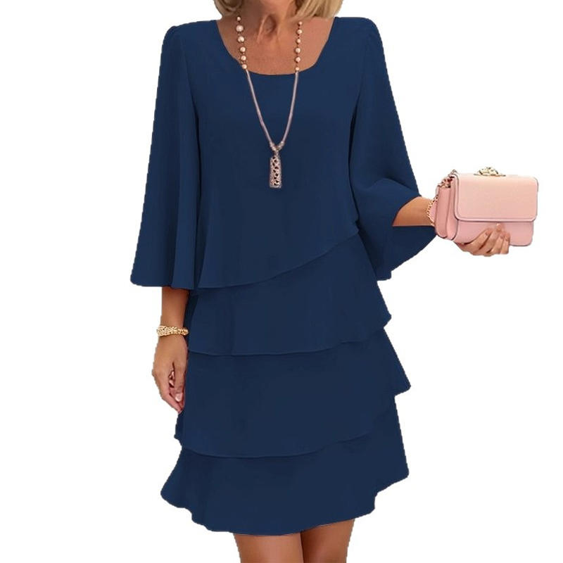 💃LAST DAY SAEL 60% OFF!!✨Women's Tiered Ruffle Dress with Flared Sleeves