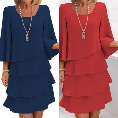 💃LAST DAY SAEL 60% OFF!!✨Women's Tiered Ruffle Dress with Flared Sleeves