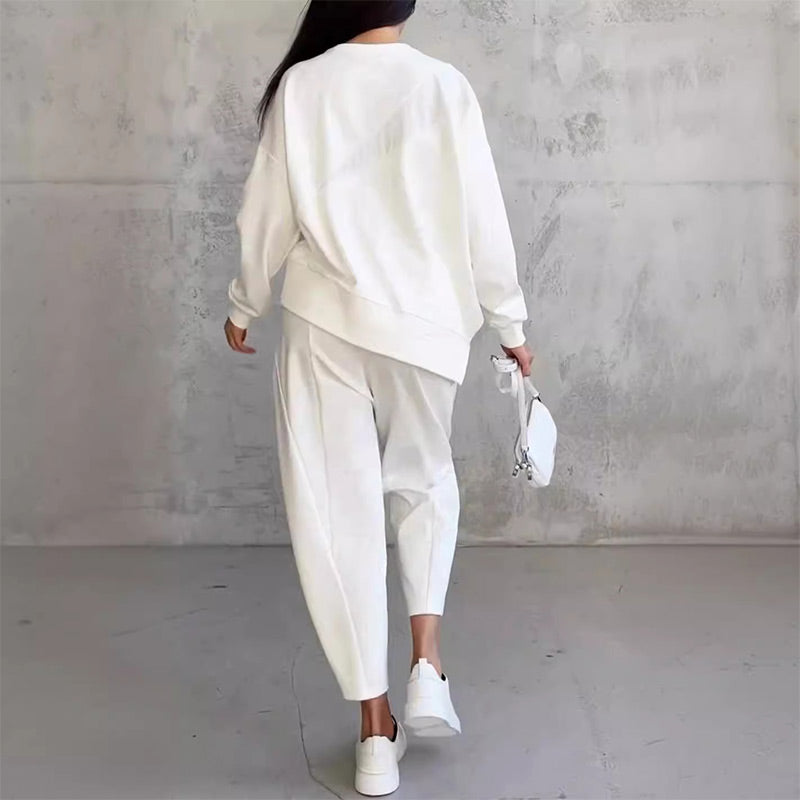 ⏰ Now only 50% off!🔥Women Long-Sleeve Irregular Hem Sweatshirts & Pants Set