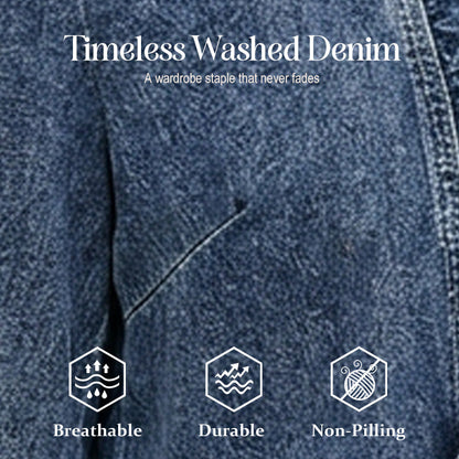 🧥  Women's Denim Jacket with Ruffles & Open Front – Lightweight & Feminine – Versatile & Chic 👗