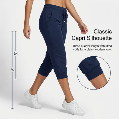 🌿🧶 Drawstring Waist Cropped Sweatpants for Lounging 🏠💤