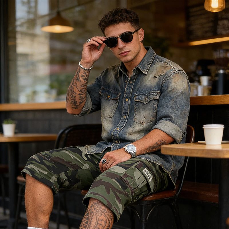 🩳 50% OFF NOW! ⚡ Men's Camo Cargo Shorts – Multi-Pocket, Adjustable & Breathable (2XS–3XL) 🏔️