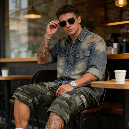 🩳 50% OFF NOW! ⚡ Men's Camo Cargo Shorts – Multi-Pocket, Adjustable & Breathable (2XS–3XL) 🏔️