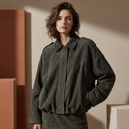 🧥 50% OFF NOW! ✨ Women's Suede-Like Cropped Bomber Jacket – Soft Fabric, Modern Silhouette & Versatile Style 👜