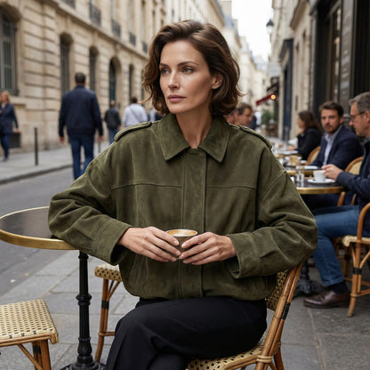 🧥 50% OFF NOW! ✨ Women's Suede-Like Cropped Bomber Jacket – Soft Fabric, Modern Silhouette & Versatile Style 👜