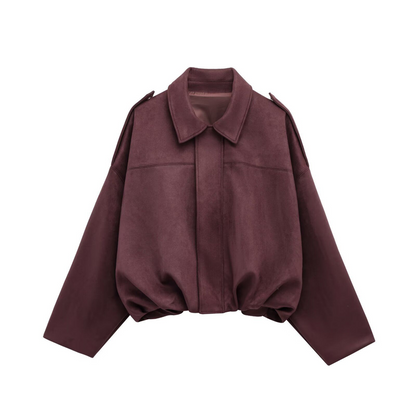 🧥 50% OFF NOW! ✨ Women's Suede-Like Cropped Bomber Jacket – Soft Fabric, Modern Silhouette & Versatile Style 👜