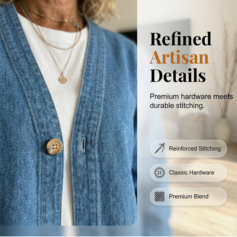 🎁New Arrival 50% OFF💥Women's Classic Button Front Denim Jacket🧥