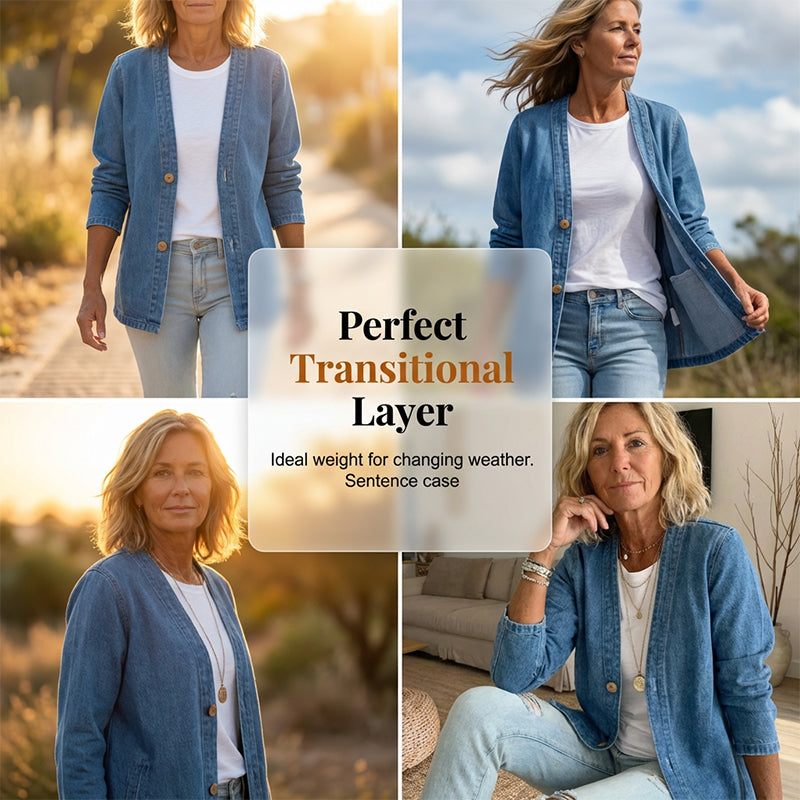🎁New Arrival 50% OFF💥Women's Classic Button Front Denim Jacket🧥