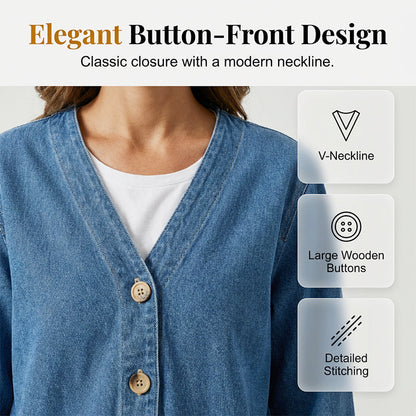 🎁New Arrival 50% OFF💥Women's Classic Button Front Denim Jacket🧥