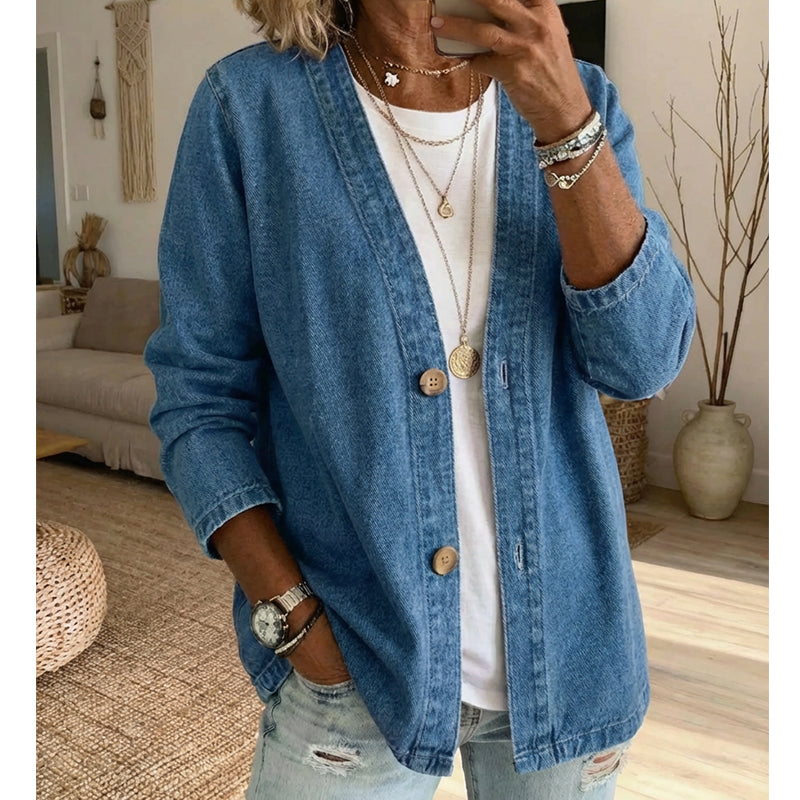 🎁New Arrival 50% OFF💥Women's Classic Button Front Denim Jacket🧥