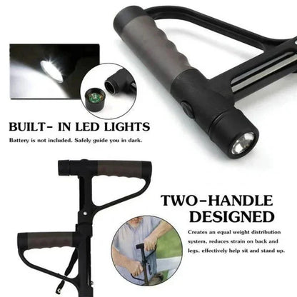 🔥💥 Aluminum Alloy LED Light Anti-Skid Folding Walking Stick 💥👵