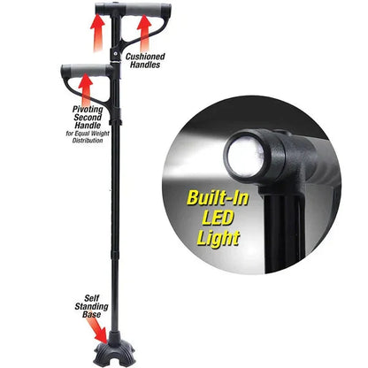 🔥💥 Aluminum Alloy LED Light Anti-Skid Folding Walking Stick 💥👵