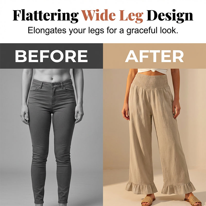 ⏰🔥LIMITED TIME 50% OFF! 🌿 Boho Style Ruffle Trim Lounge Pants for Women – Flowy, Comfortable & Perfect for Relaxed Chic Looks ✨💃
