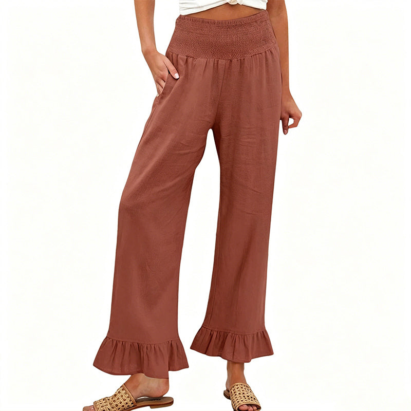⏰🔥LIMITED TIME 50% OFF! 🌿 Boho Style Ruffle Trim Lounge Pants for Women – Flowy, Comfortable & Perfect for Relaxed Chic Looks ✨💃