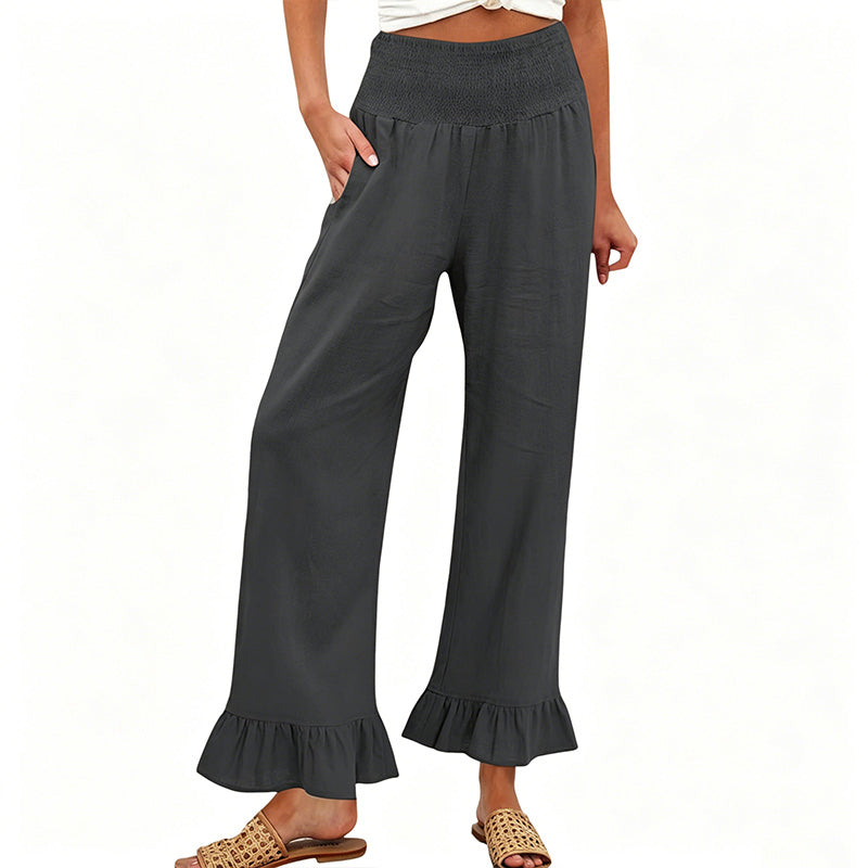 ⏰🔥LIMITED TIME 50% OFF! 🌿 Boho Style Ruffle Trim Lounge Pants for Women – Flowy, Comfortable & Perfect for Relaxed Chic Looks ✨💃