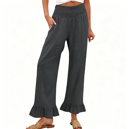 ⏰🔥LIMITED TIME 50% OFF! 🌿 Boho Style Ruffle Trim Lounge Pants for Women – Flowy, Comfortable & Perfect for Relaxed Chic Looks ✨💃