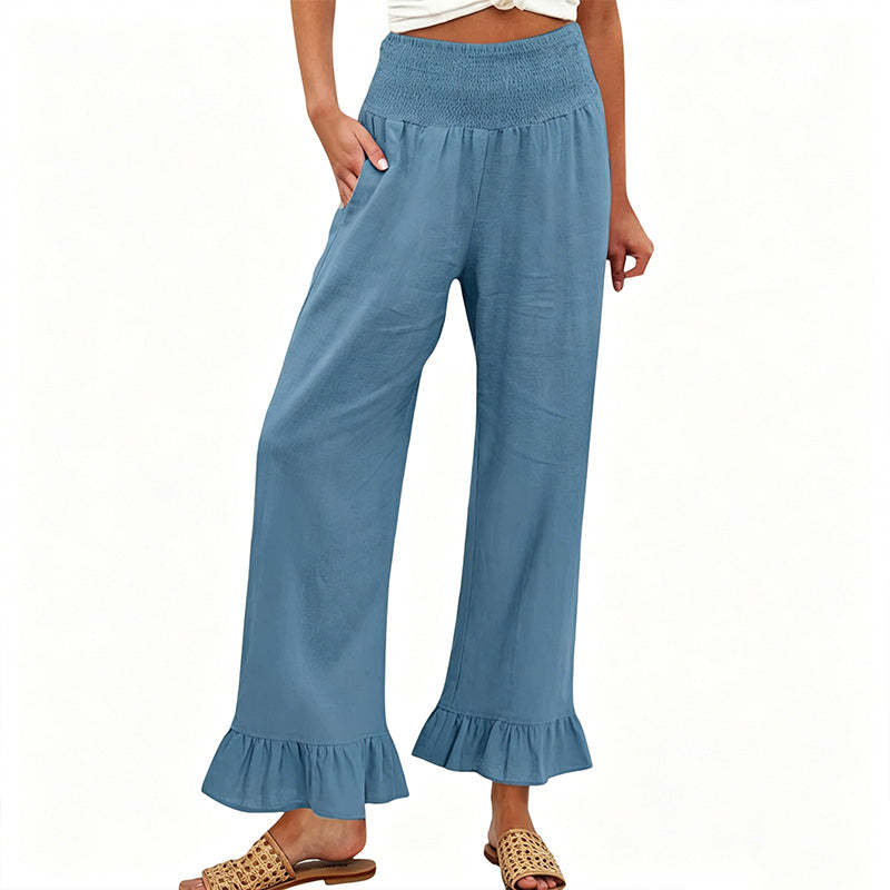⏰🔥LIMITED TIME 50% OFF! 🌿 Boho Style Ruffle Trim Lounge Pants for Women – Flowy, Comfortable & Perfect for Relaxed Chic Looks ✨💃