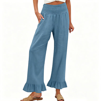 ⏰🔥LIMITED TIME 50% OFF! 🌿 Boho Style Ruffle Trim Lounge Pants for Women – Flowy, Comfortable & Perfect for Relaxed Chic Looks ✨💃