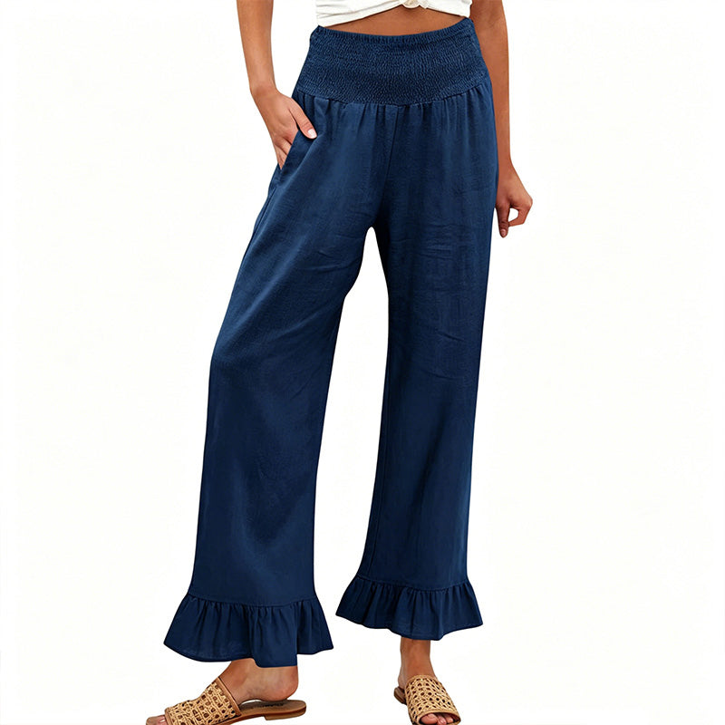⏰🔥LIMITED TIME 50% OFF! 🌿 Boho Style Ruffle Trim Lounge Pants for Women – Flowy, Comfortable & Perfect for Relaxed Chic Looks ✨💃