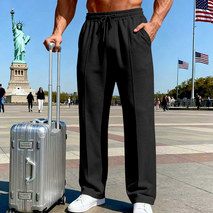📢📢40% OFF !! ⏰Men's Elastic Waist Drawstring Straight Leg Pants