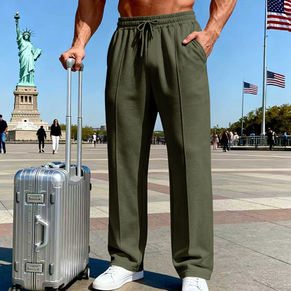 📢📢40% OFF !! ⏰Men's Elastic Waist Drawstring Straight Leg Pants