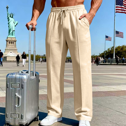 📢📢40% OFF !! ⏰Men's Elastic Waist Drawstring Straight Leg Pants
