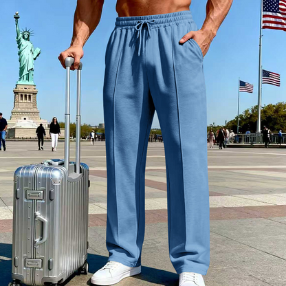 📢📢40% OFF !! ⏰Men's Elastic Waist Drawstring Straight Leg Pants