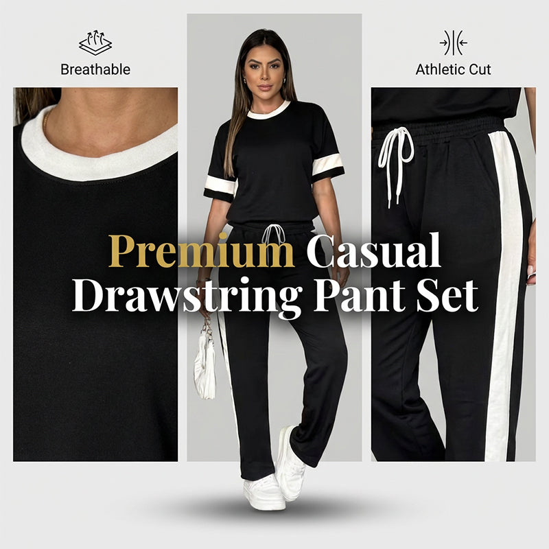 Women’s Comfortable Drawstring Waist Pant Set