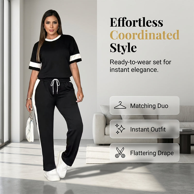 Women’s Comfortable Drawstring Waist Pant Set