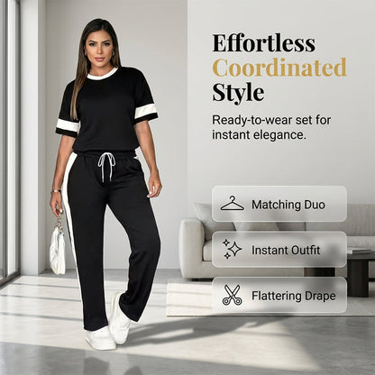 Women’s Comfortable Drawstring Waist Pant Set
