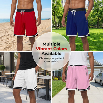 Men's Athletic Performance Shorts with Zipper Pockets