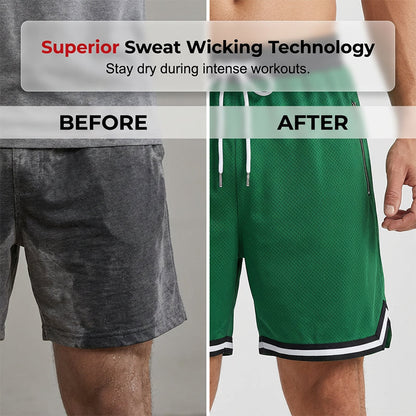 Men's Athletic Performance Shorts with Zipper Pockets