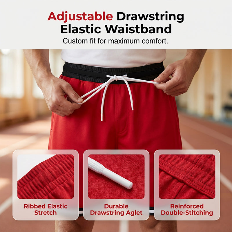 Men's Athletic Performance Shorts with Zipper Pockets