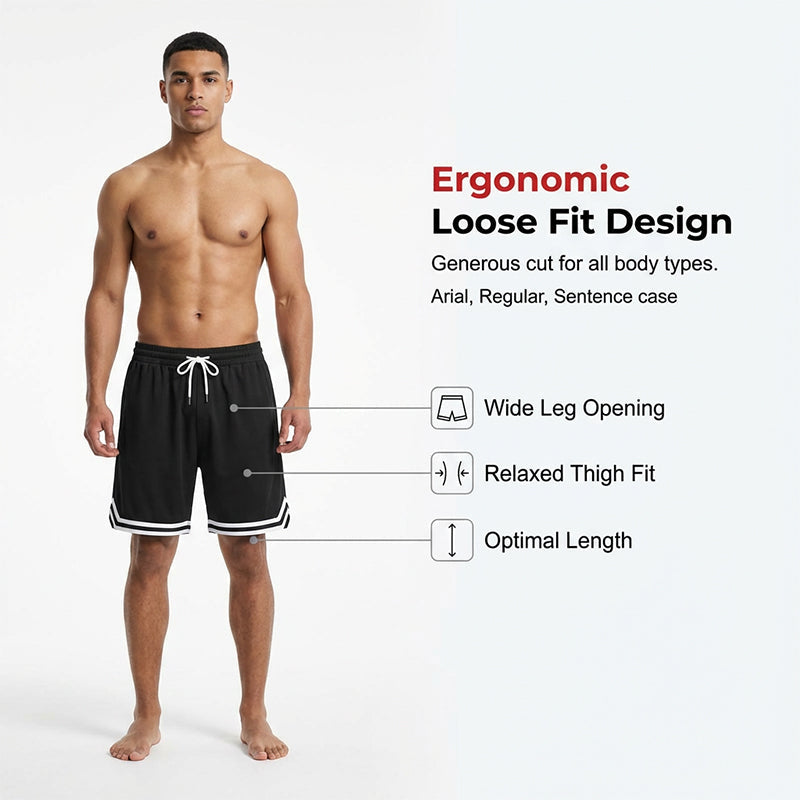 Men's Athletic Performance Shorts with Zipper Pockets