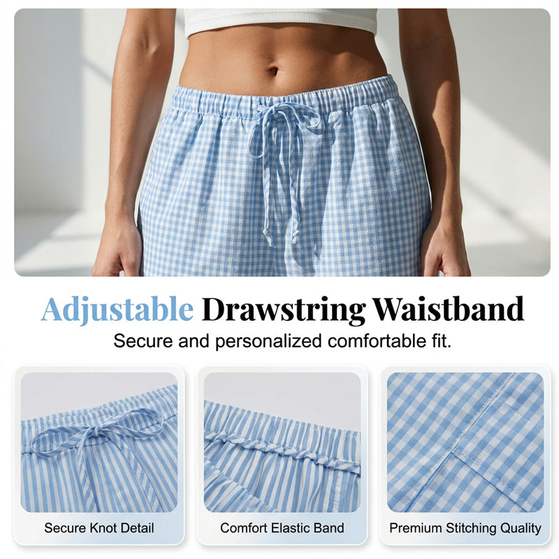 📢📢Limited-time 50% off-Summer Loose Fit Gingham Pants for Women